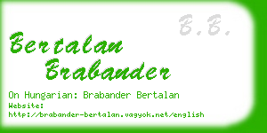 bertalan brabander business card